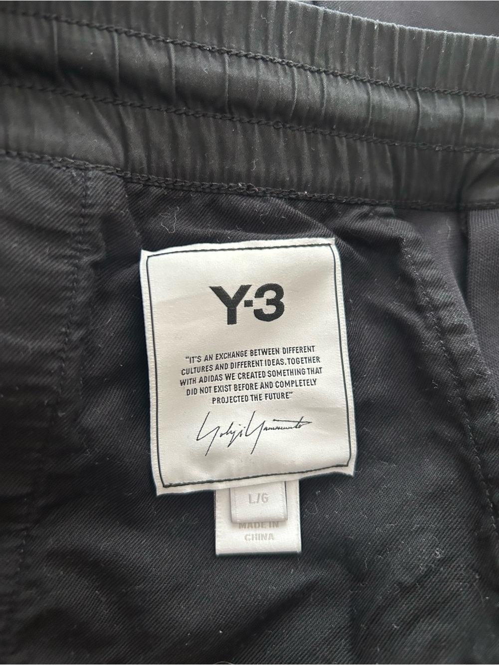 Y-3 Black Elastic-Waist Joggers with White Logo Tag